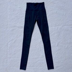 Athleta Chaturanga High-Waisted Navy Leggings with Pockets